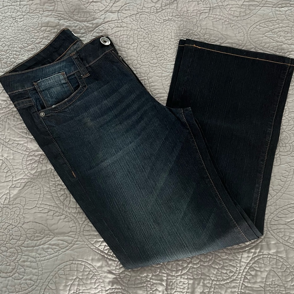 DKNY Denim Wide Leg Flare Jeans Size 12 - Picture 2 of 13